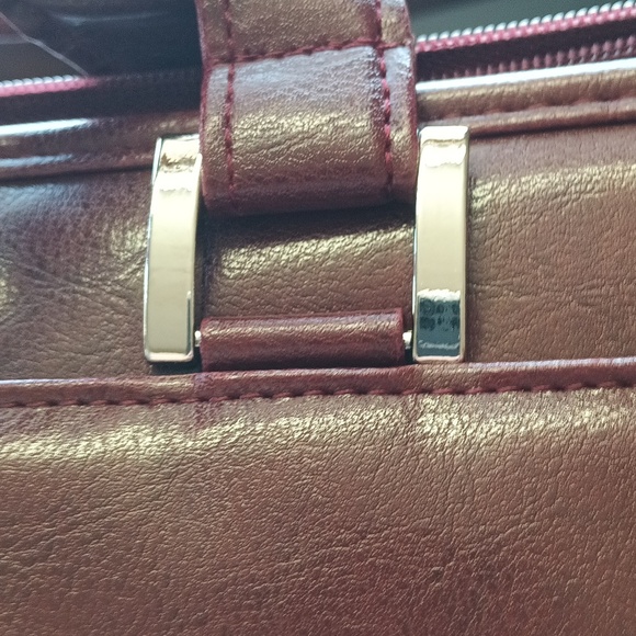 Foray Maroon Faux Leather Briefcase Planner Binder Bag Multi-Pocket Organizer . - Picture 16 of 16